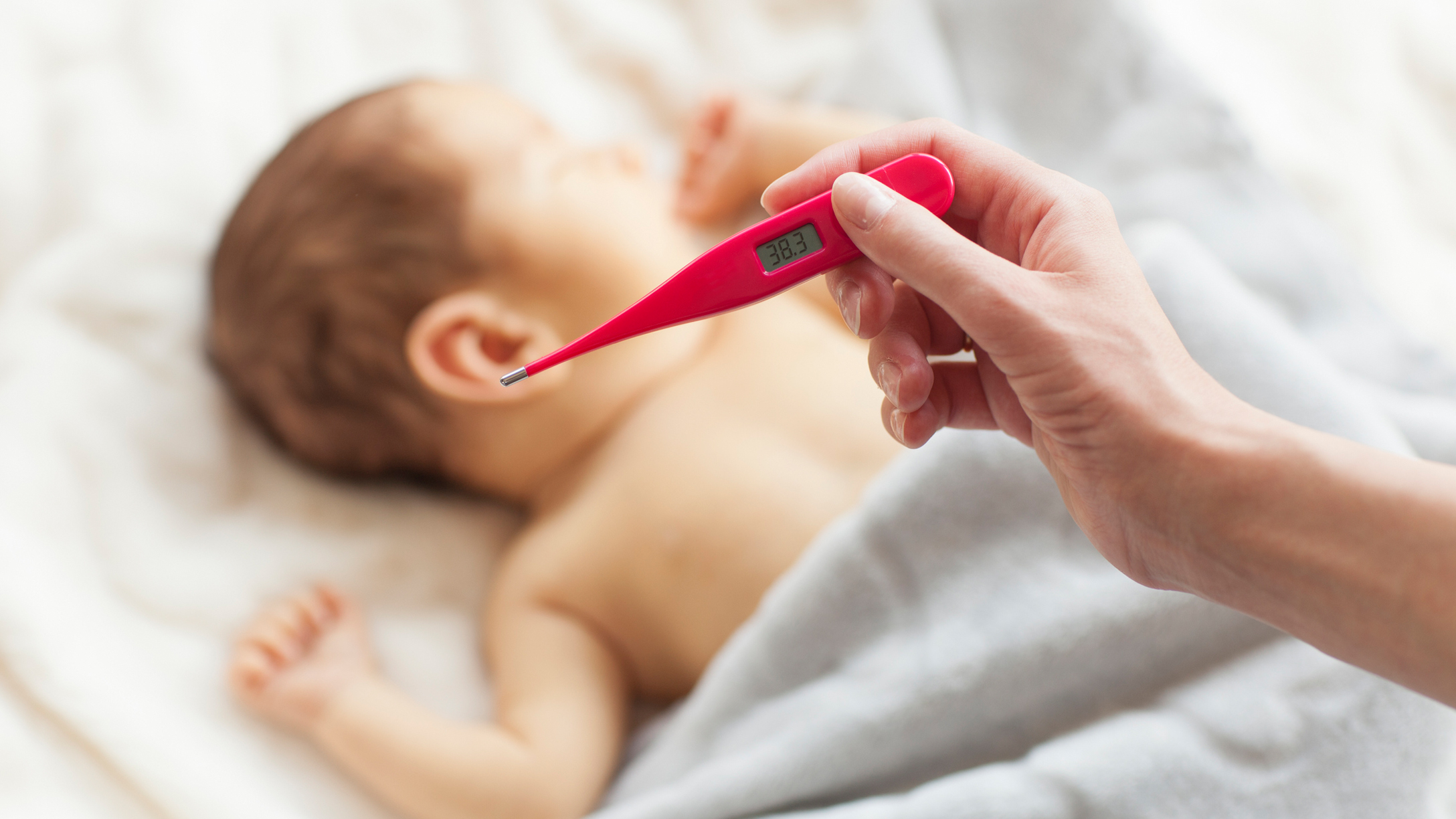 The risk of infection is 2x higher in babies who have a high fever